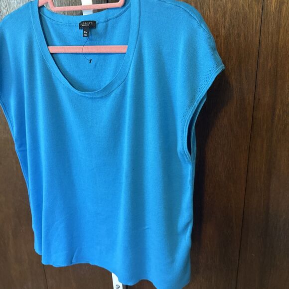 Talbots Teal Cotton Blend Tank Top Size 3Xp - Picture 2 of 4